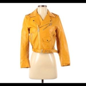 Zara Yellow Leather Jacket